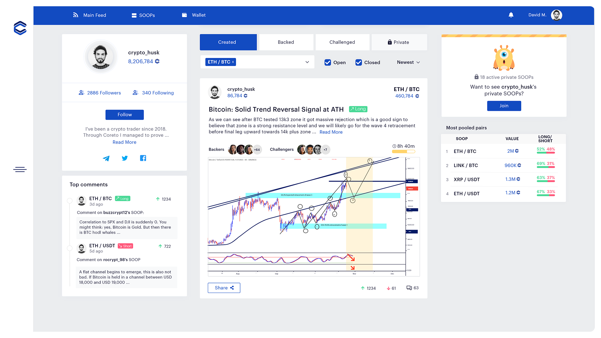 Platform ALPHA Preview —Public Profile | Build your reputation and make yourself known using your Coreto profile