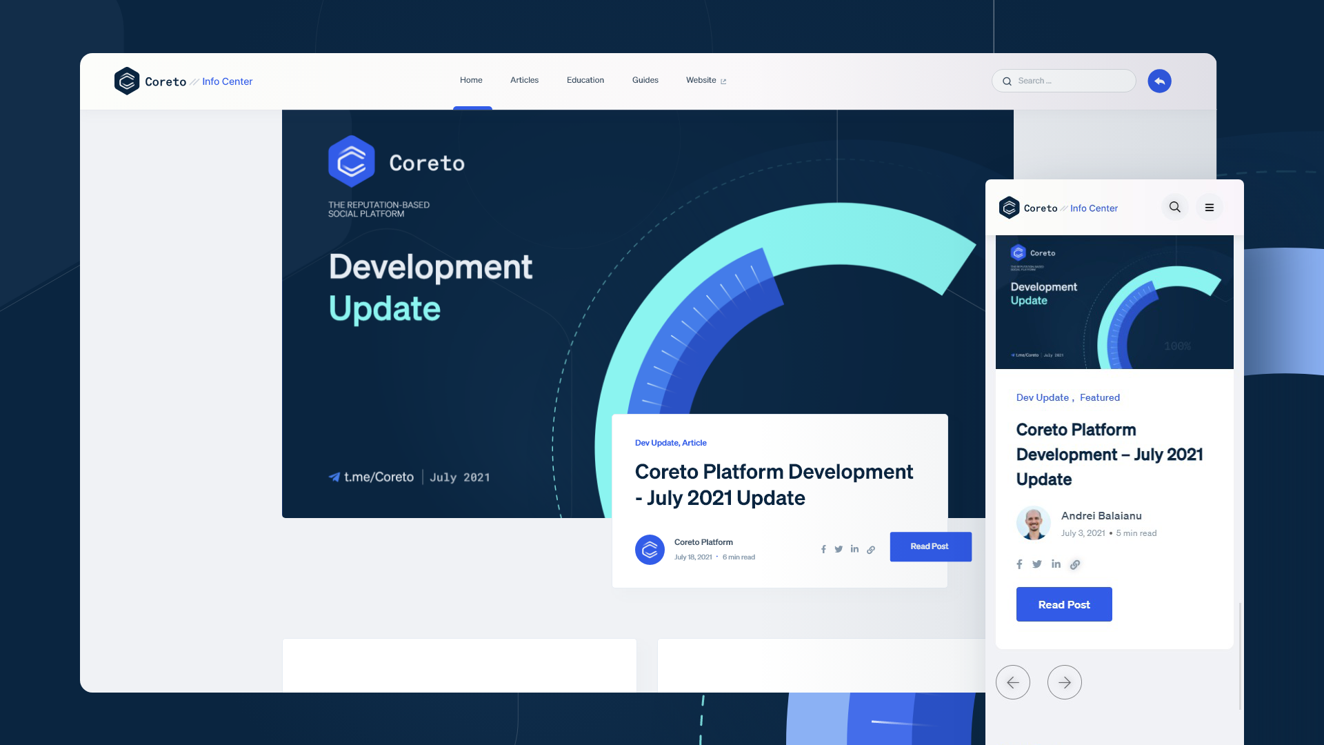 The new Coreto platform Info Center | Coreto.io