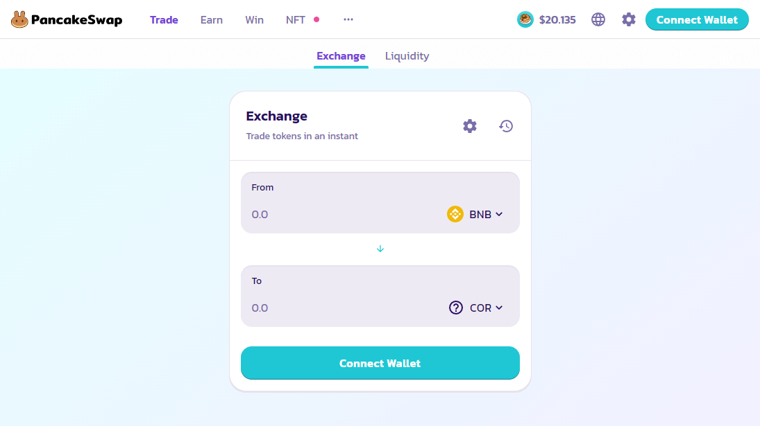 Cor token listing pancakeswap